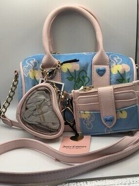 Juicy Couture Retro Cherry Gelato Mini Barrel Bag Set Wallet Coin Purse NWT